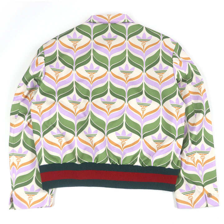 未使用品□GUCCI×adidas グッチ×アディダス 691425 トレフォイル GGロゴ ウェブライン ブルゾン マルチカラー 48 イタリア製 正規品