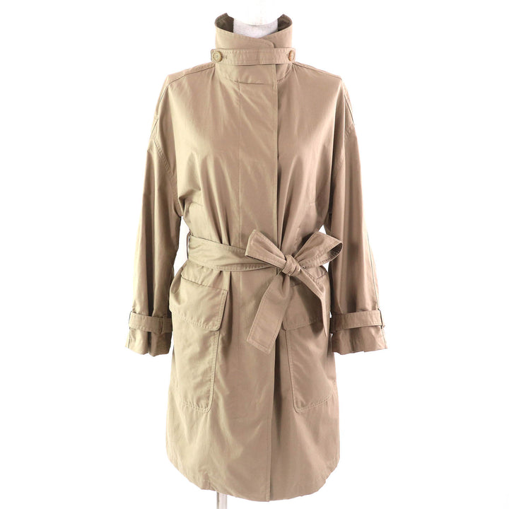美品△Max Mara The Cube マックスマーラ ザキューブ コットン ベルト付き スプリングコート シングルコート ベージュ 34 正規品