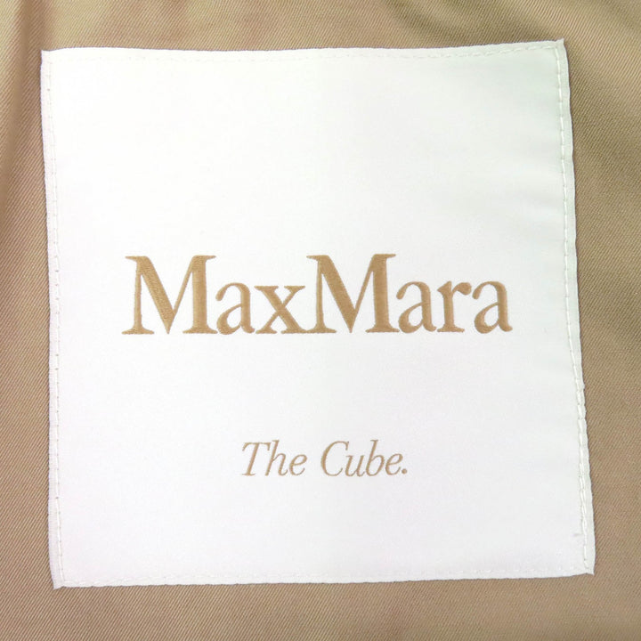 美品△Max Mara The Cube マックスマーラ ザキューブ コットン ベルト付き スプリングコート シングルコート ベージュ 34 正規品