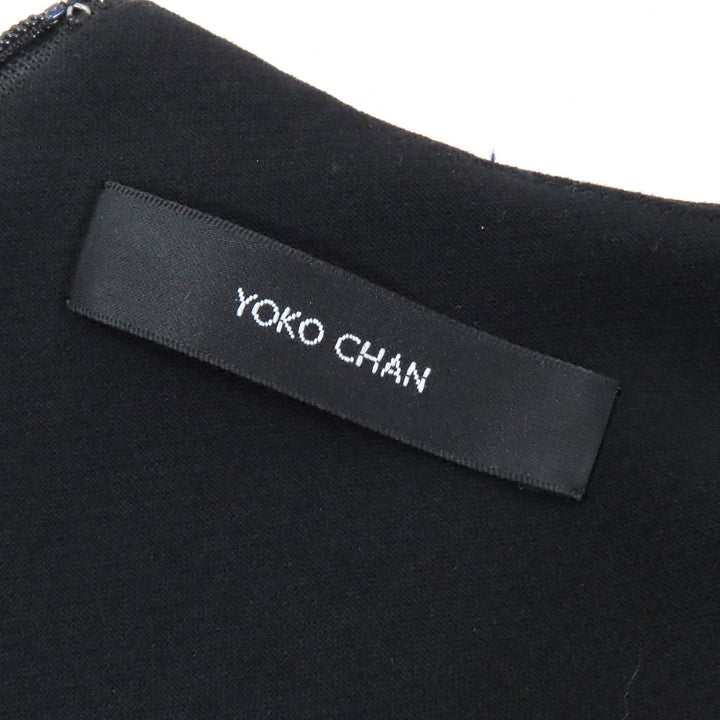 極美品△YOKO CHAN ヨーコチャン 2021年製 フェイクパール ノースリーブ ワンピース ドレス ワンピース ブラック 36 日本製 正規品