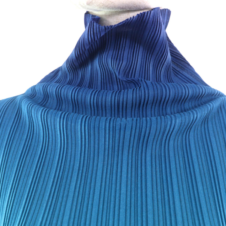 極美品☆PLEATS PLEASE プリーツプリーズ イッセイミヤケ PP53-FT384 グラデーションプリント チュニック ワンピース ブルー系 3 正規品
