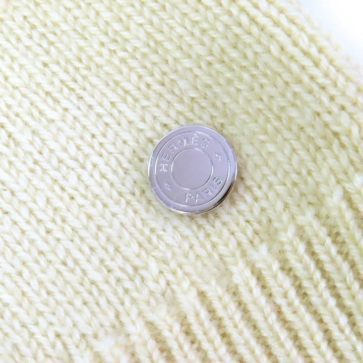 極美品△HERMES エルメス 22AW 2H2603D1 カシミヤ100％ セリエボタン 長袖 オーバーサイズ セーター ニット イエロー系 38 英国製 正規品