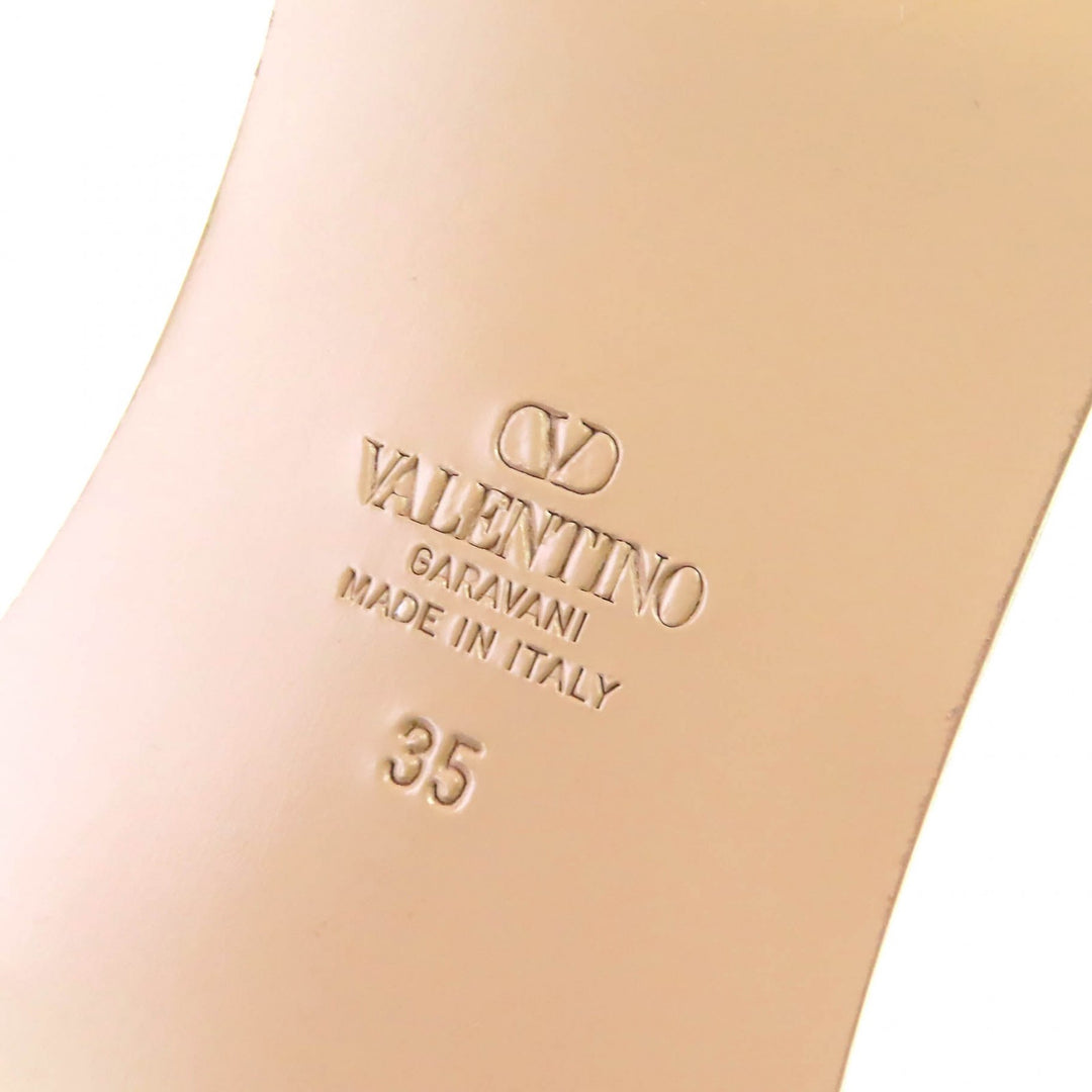 未使用品△Valentino Garavani ヴァレンティノガラヴァーニ 4W2S0IB0 Vロゴ カットアウト レザー スライドサンダル 35 伊製 定価121000円