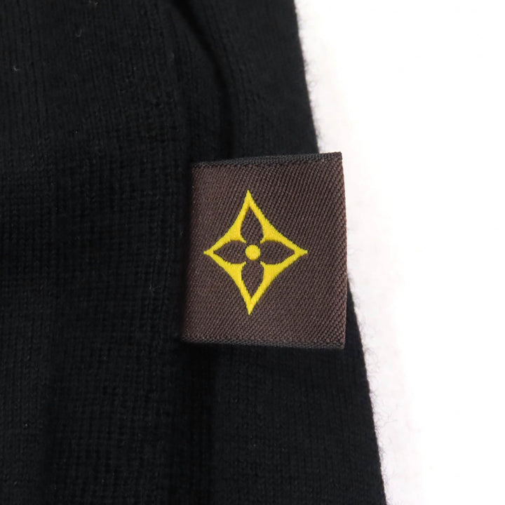 極美品★LOUIS VUITTON ルイヴィトン 23SS モノグラムフラワータグ付 ノースリーブ ニットワンピース ブラック ホワイト XS 正規品