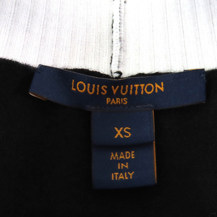 極美品★LOUIS VUITTON ルイヴィトン 23SS モノグラムフラワータグ付 ノースリーブ ニットワンピース ブラック ホワイト XS 正規品