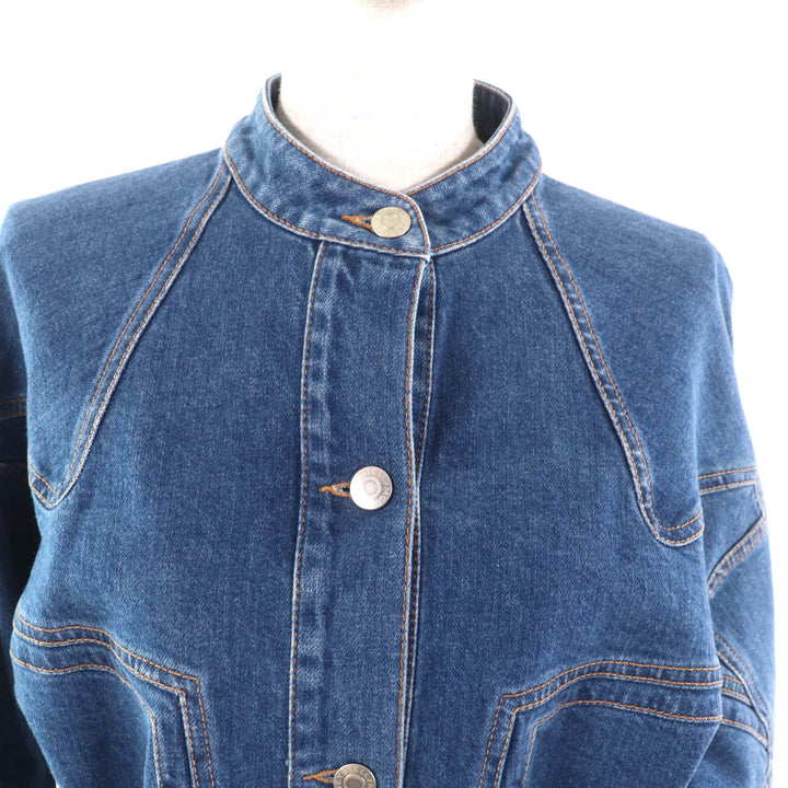 極美品★Stella McCartney ステラマッカートニー 21AW 603710 LIANA DENIM DRESS ロゴボタン・ベルト付 デニムワンピース インディゴ 36