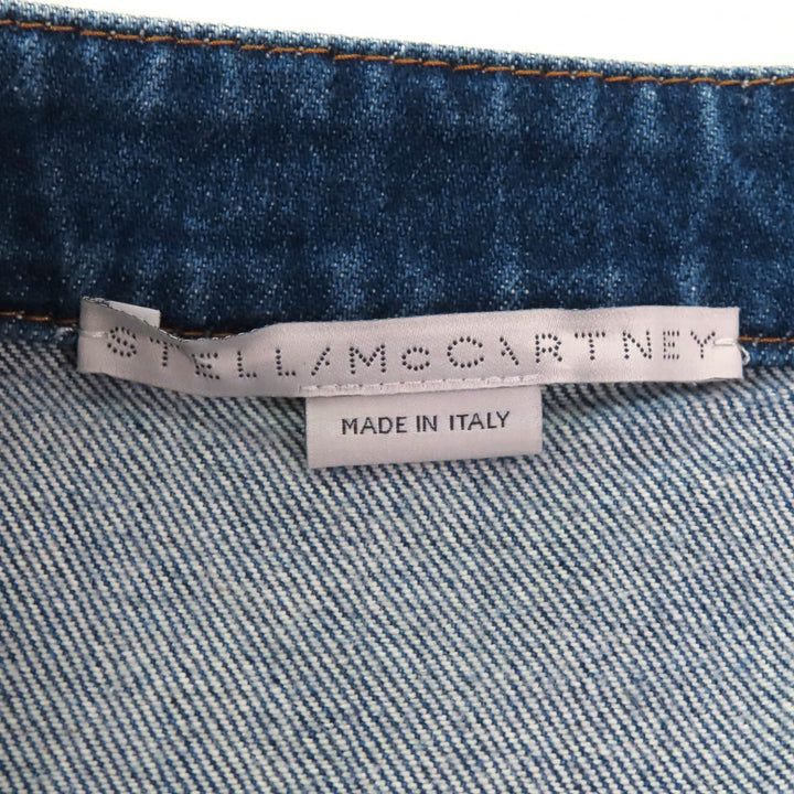 極美品★Stella McCartney ステラマッカートニー 21AW 603710 LIANA DENIM DRESS ロゴボタン・ベルト付 デニムワンピース インディゴ 36