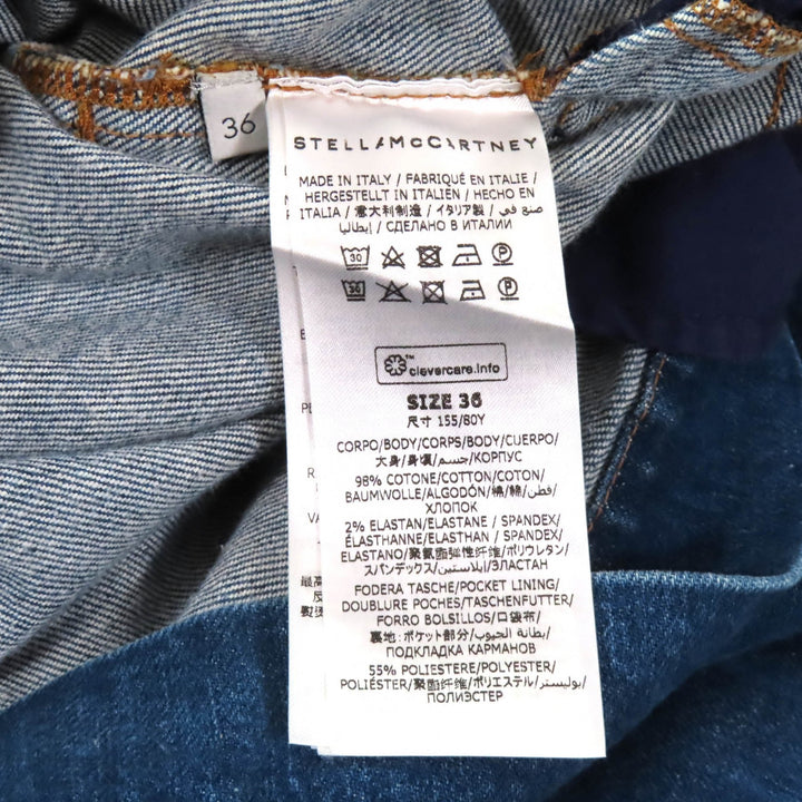 極美品★Stella McCartney ステラマッカートニー 21AW 603710 LIANA DENIM DRESS ロゴボタン・ベルト付 デニムワンピース インディゴ 36