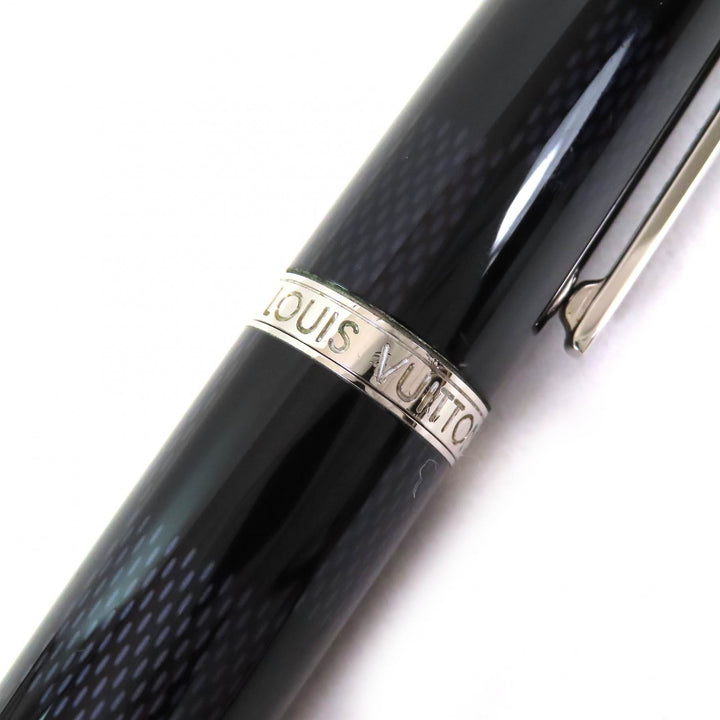 極美品△LOUIS VUITTON ルイヴィトン N79003 グラントゥール ダミエ グラフィット キャップ式 ボールペン 黒 グレー シルバー 筆記確認済