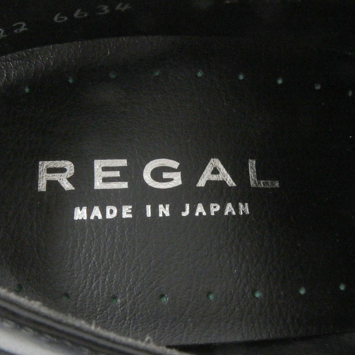 未使用品□REGAL リーガル レザー キャップトゥ ストレートチップ レースアップ ドレスシューズ ブラック 25cm 箱付き 日本製 メンズ