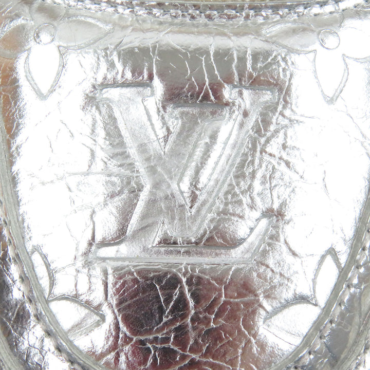 未使用品□LOUIS VUITTON ルイヴィトン 2021年製 LV トレイナーライン レザー メタリック ローカットスニーカー シルバー 9 イタリア製