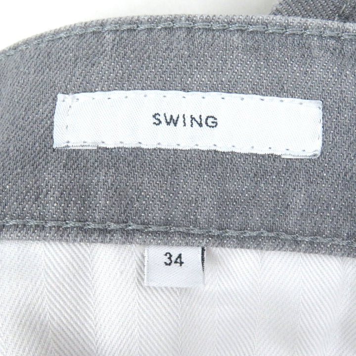 極美品□PT TORINO ピーティー トリノ SWING レザーロゴパッチ ジーンズ ジーパン デニムパンツ グレー 34 正規品 メンズオススメ◎