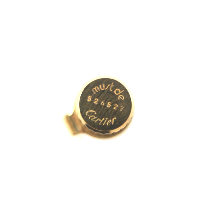 美品▼Cartier カルティエ マスト ドゥ カルティエ ストライプ柄 ロゴ刻印入り ツイスト式 ボールペン ゴールド メンズ 筆記確認済み