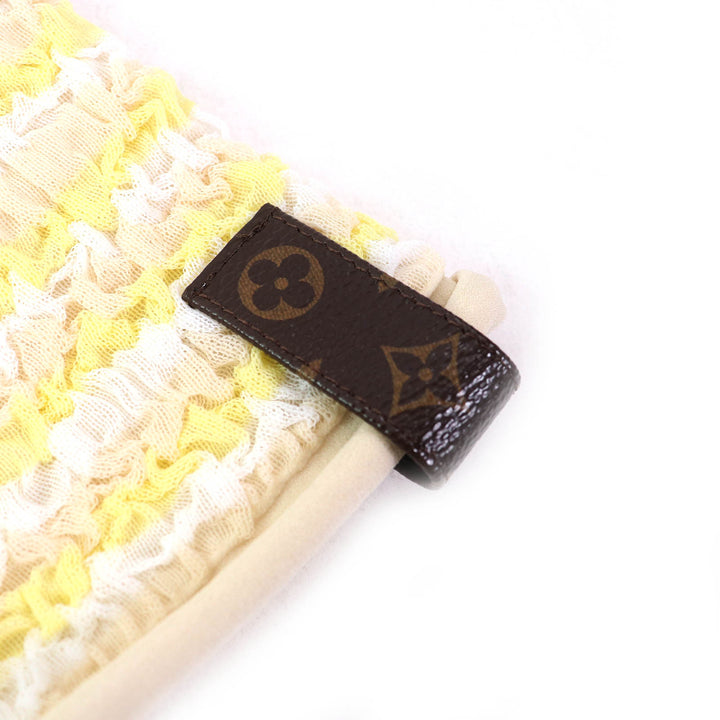 未使用品△LOUIS VUITTON ルイヴィトン 23SS クリンクル 半袖 ニット トップス イエロー系 XS イタリア製 正規品 レディース