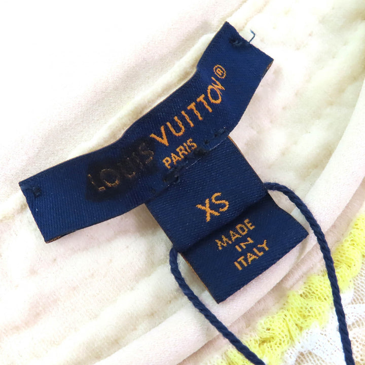 未使用品△LOUIS VUITTON ルイヴィトン 23SS クリンクル 半袖 ニット トップス イエロー系 XS イタリア製 正規品 レディース