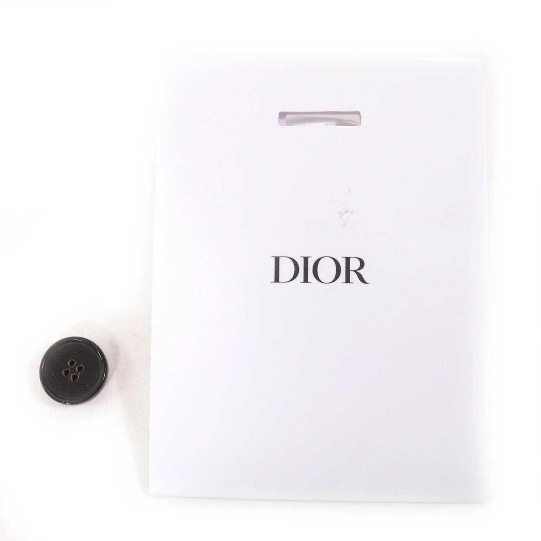 未使用品△Christian Dior クリスチャンディオール 23AW 241V29A6845 シルク100% 花柄 ロゴボタン 半袖シャツ 白 マルチカラー 40 正規品