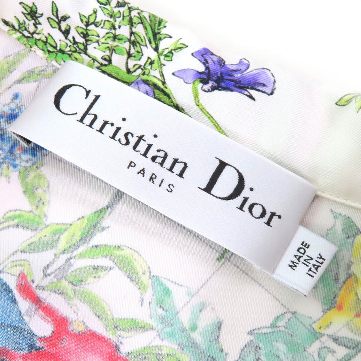 未使用品△Christian Dior クリスチャンディオール 23AW 241V29A6845 シルク100% 花柄 ロゴボタン 半袖シャツ 白 マルチカラー 40 正規品