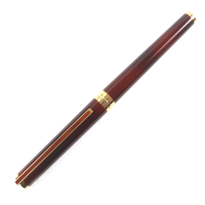 極美品▼Dupont デュポン 925 18K Mニブ マーブル柄 万年筆 ボルドー ゴールド ケース付き フランス製 総重量28.5g メンズ