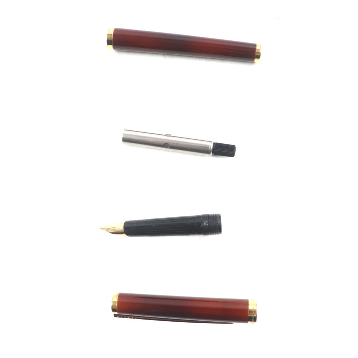 極美品▼Dupont デュポン 925 18K Mニブ マーブル柄 万年筆 ボルドー ゴールド ケース付き フランス製 総重量28.5g メンズ