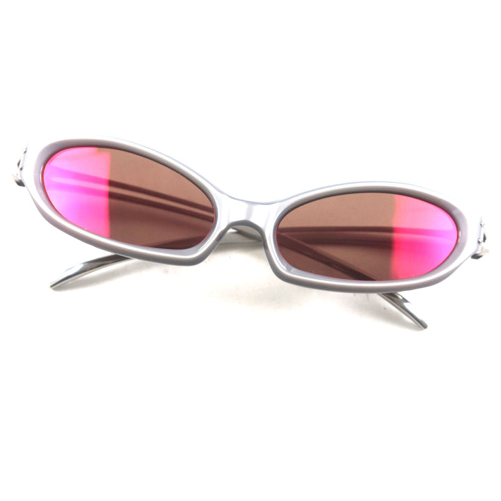 極美品▼GENTLE MONSTER ジェントルモンスター XIMUL G8 BOLD キャットアイ サングラス クリアグレー シルバー 58□16-137 メンズ