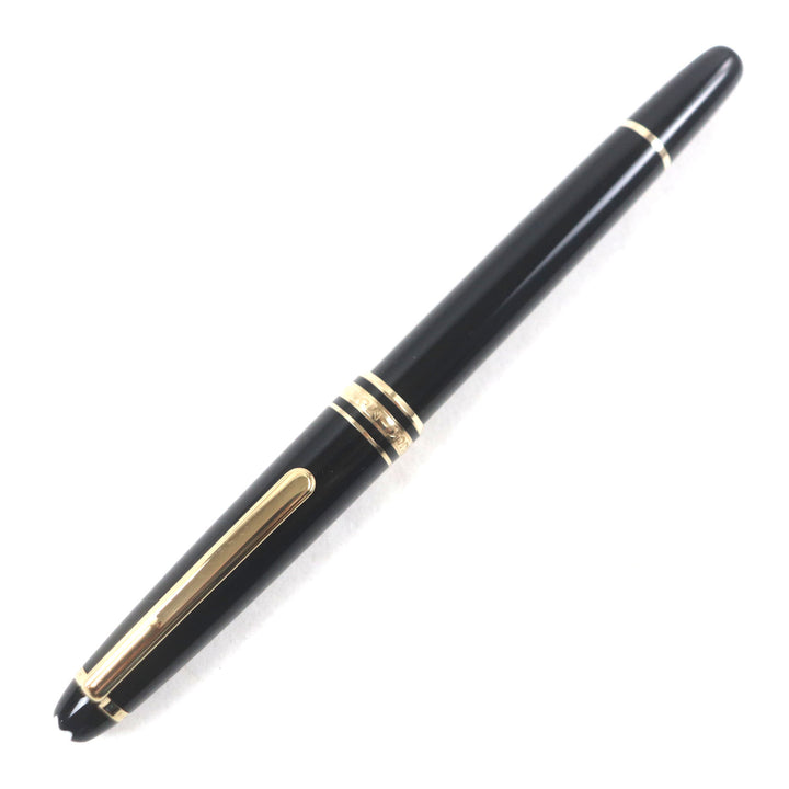 極美品▼MONTBLANC モンブラン マイスターシュテュック クラシック ホワイトスター キャップ式 ボールペン ブラック ゴールド 筆記確認済