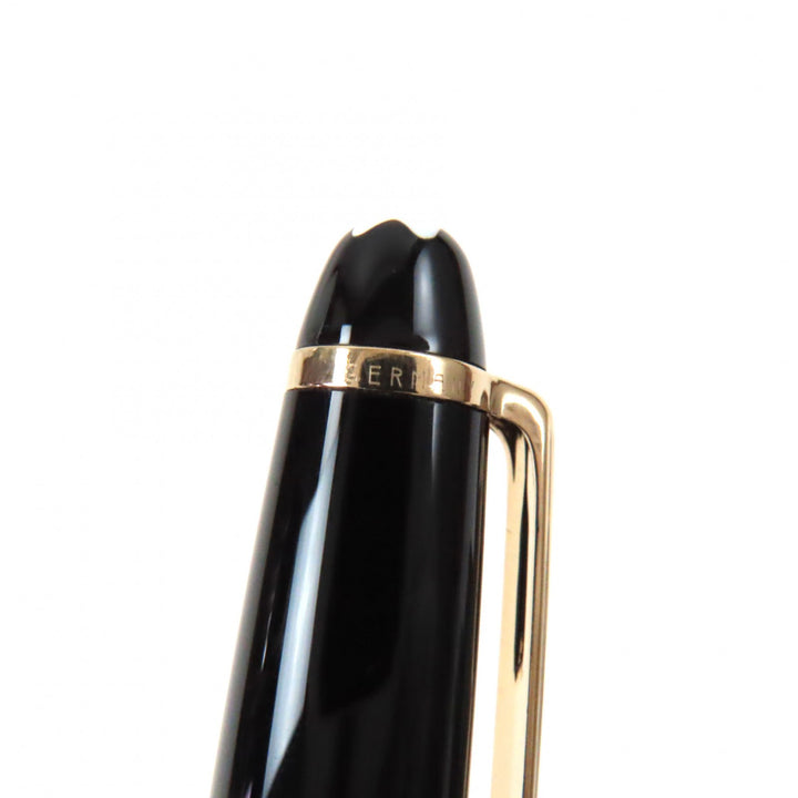 極美品▼MONTBLANC モンブラン マイスターシュテュック クラシック ホワイトスター キャップ式 ボールペン ブラック ゴールド 筆記確認済