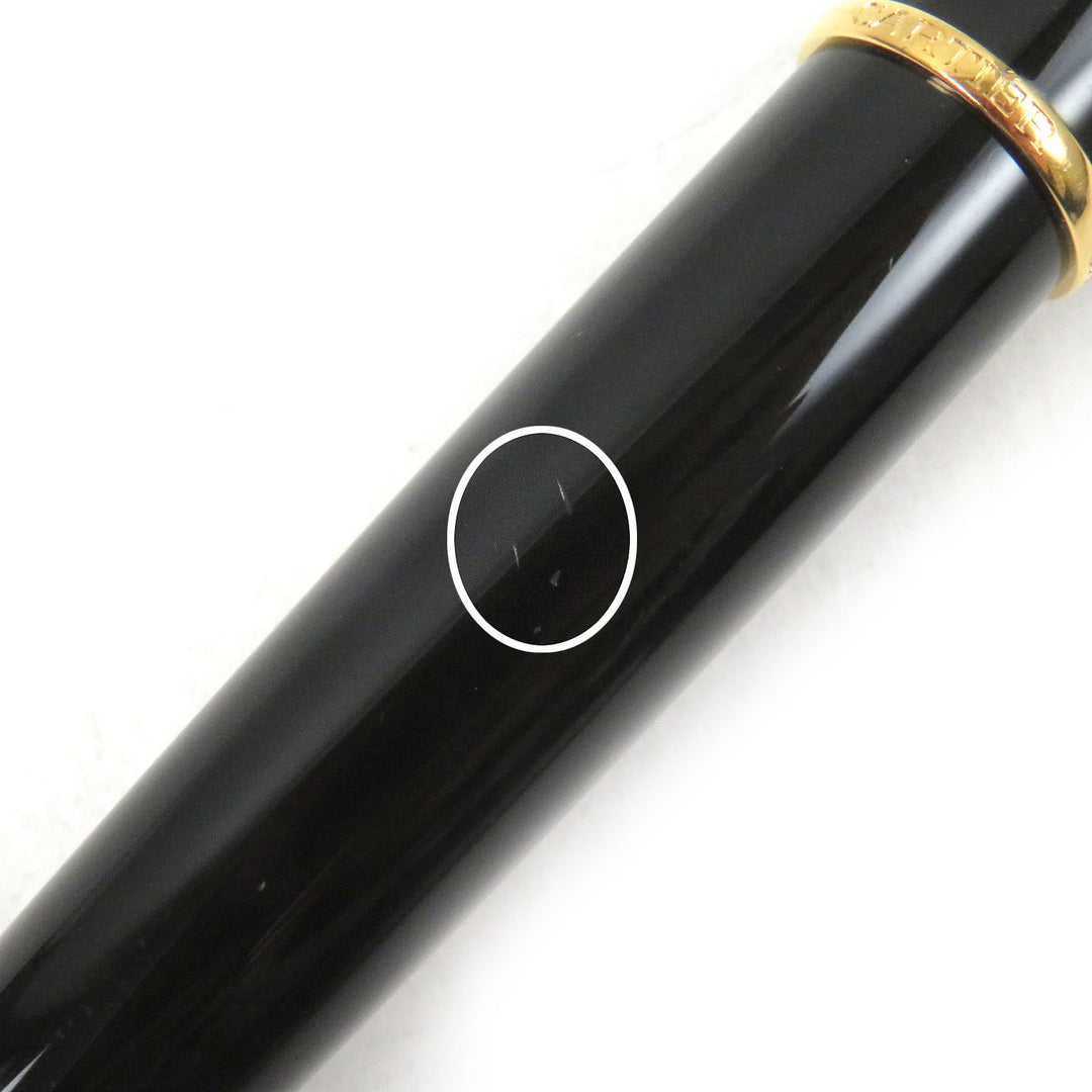 良品□Cartier カルティエ ディアボロ ドゥ カルティエ ペン先18K Mニブ キャップ式 万年筆 ブラック ゴールド フランス製 メンズ