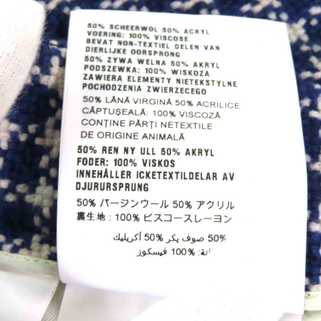 極美品★Miu Miu ミュウ ミュウ 2020年製 MG1569 チェック柄 台形 ツイード ミニスカート ネイビー グレー 36 イタリア製 正規品