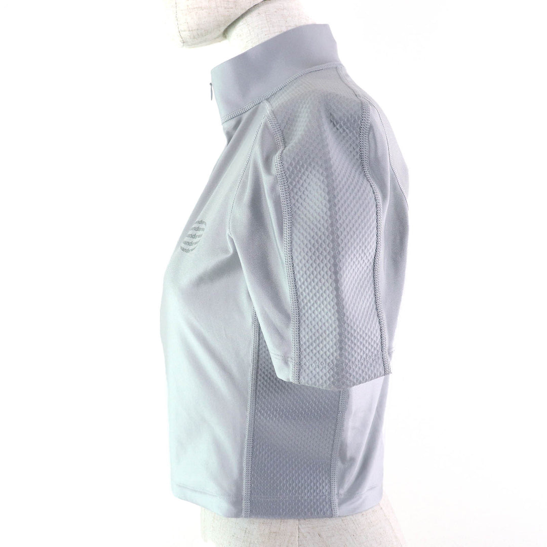 極美品△Alexander Wang アレキサンダーワン 1CC1231753 ハーフジップトップ 半袖 ラッシュガード トップス シルバーフォックス M