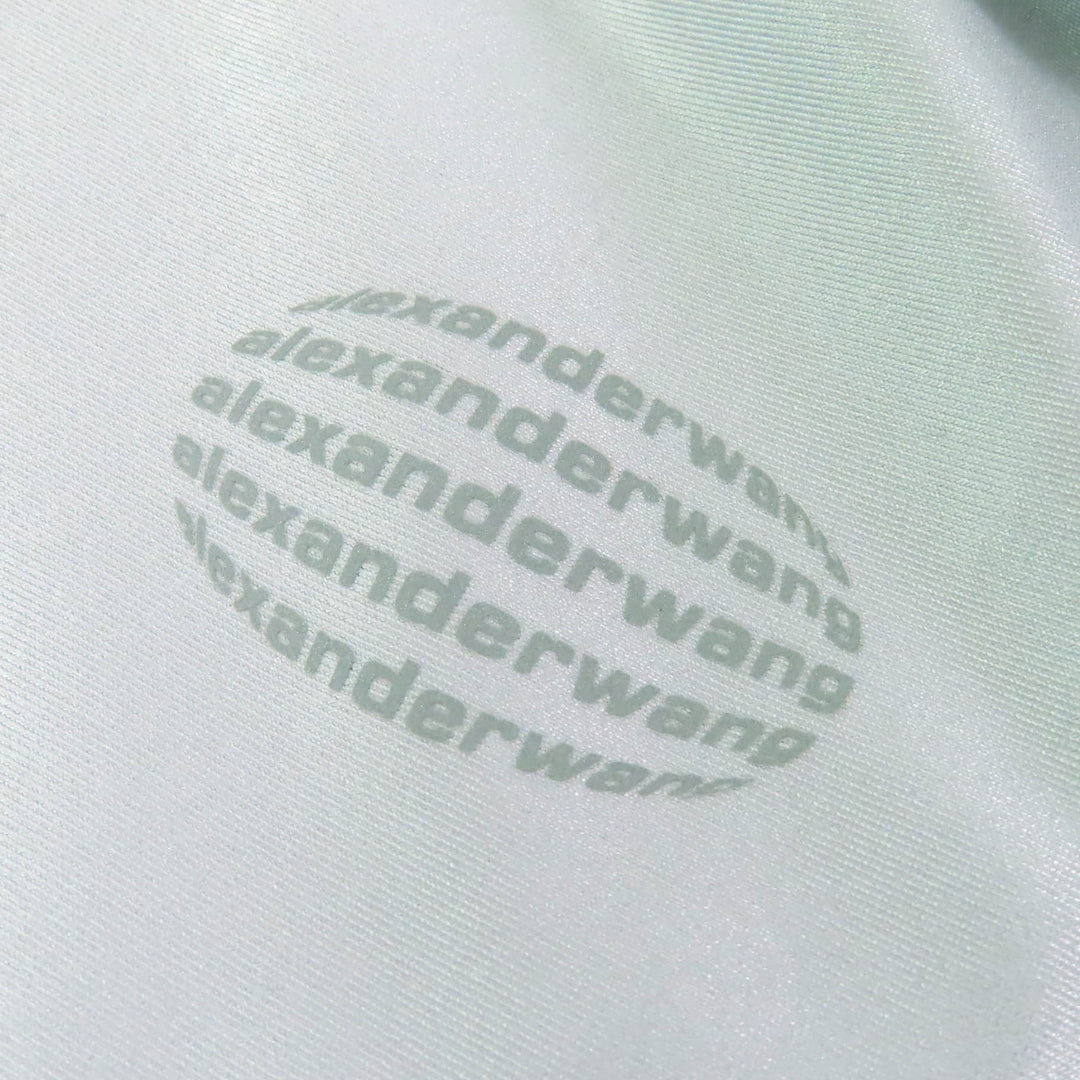 極美品△Alexander Wang アレキサンダーワン 1CC1231753 ハーフジップトップ 半袖 ラッシュガード トップス シルバーフォックス M