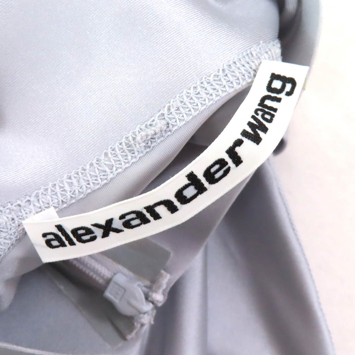 極美品△Alexander Wang アレキサンダーワン 1CC1231753 ハーフジップトップ 半袖 ラッシュガード トップス シルバーフォックス M
