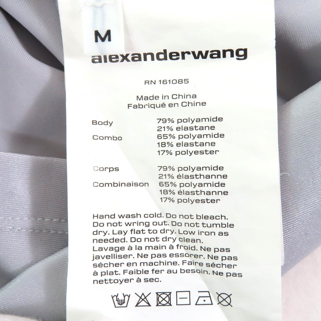 極美品△Alexander Wang アレキサンダーワン 1CC1231753 ハーフジップトップ 半袖 ラッシュガード トップス シルバーフォックス M