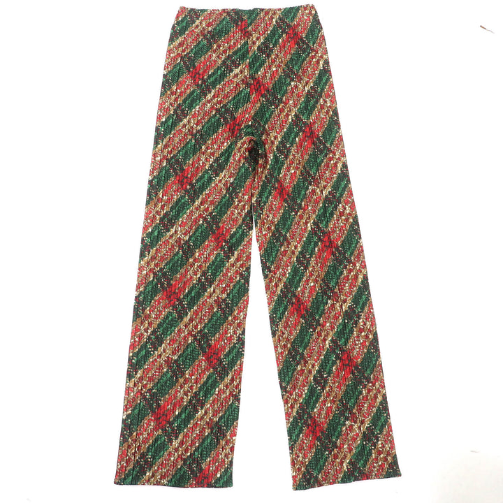 極美品△PLEATS PLEASE プリーツプリーズ イッセイミヤケ PP53-JF904 総柄 ロング パンツ グリーン レッド ブラウン系 1 日本製 正規品