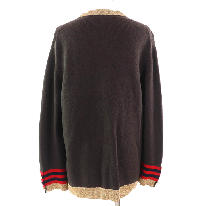 極美品△CHANEL シャネル 09A P36174 カシミヤ88％ ココマーク スターボタン ニットカーディガン ダークブラウン ゴールド 40 英国製