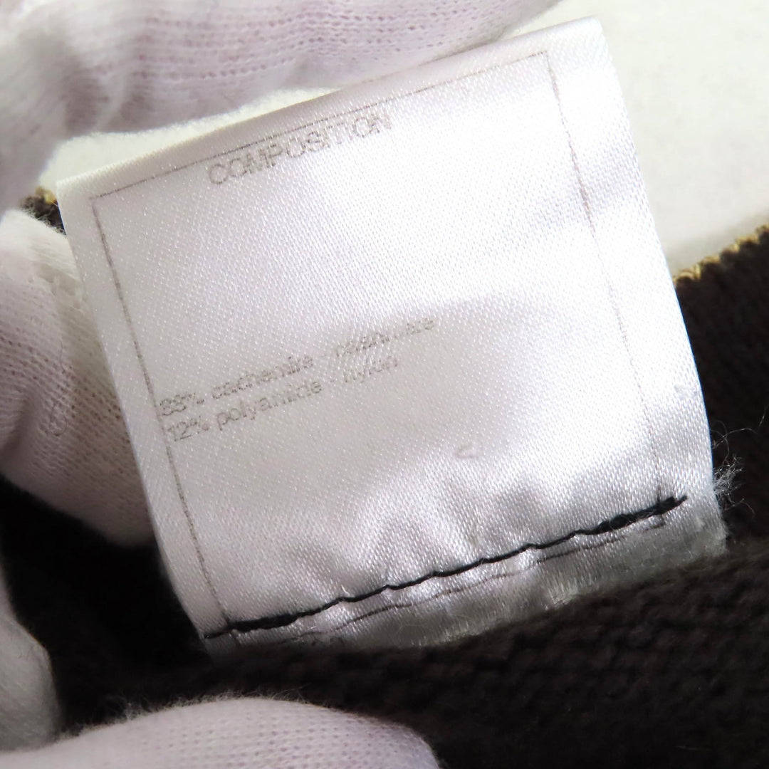 極美品△CHANEL シャネル 09A P36174 カシミヤ88％ ココマーク スターボタン ニットカーディガン ダークブラウン ゴールド 40 英国製