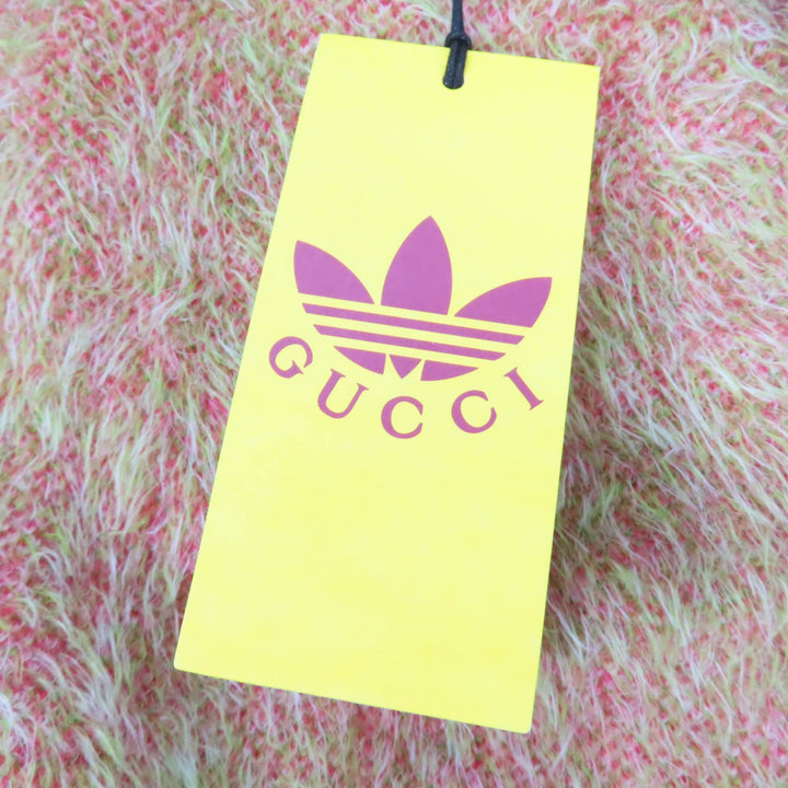 未使用品☆GUCCI×adidas グッチ×アディダス 717694 トレフォイル ベルト付 コート カーディガン グリーン系 S 伊製 正規品 レディース