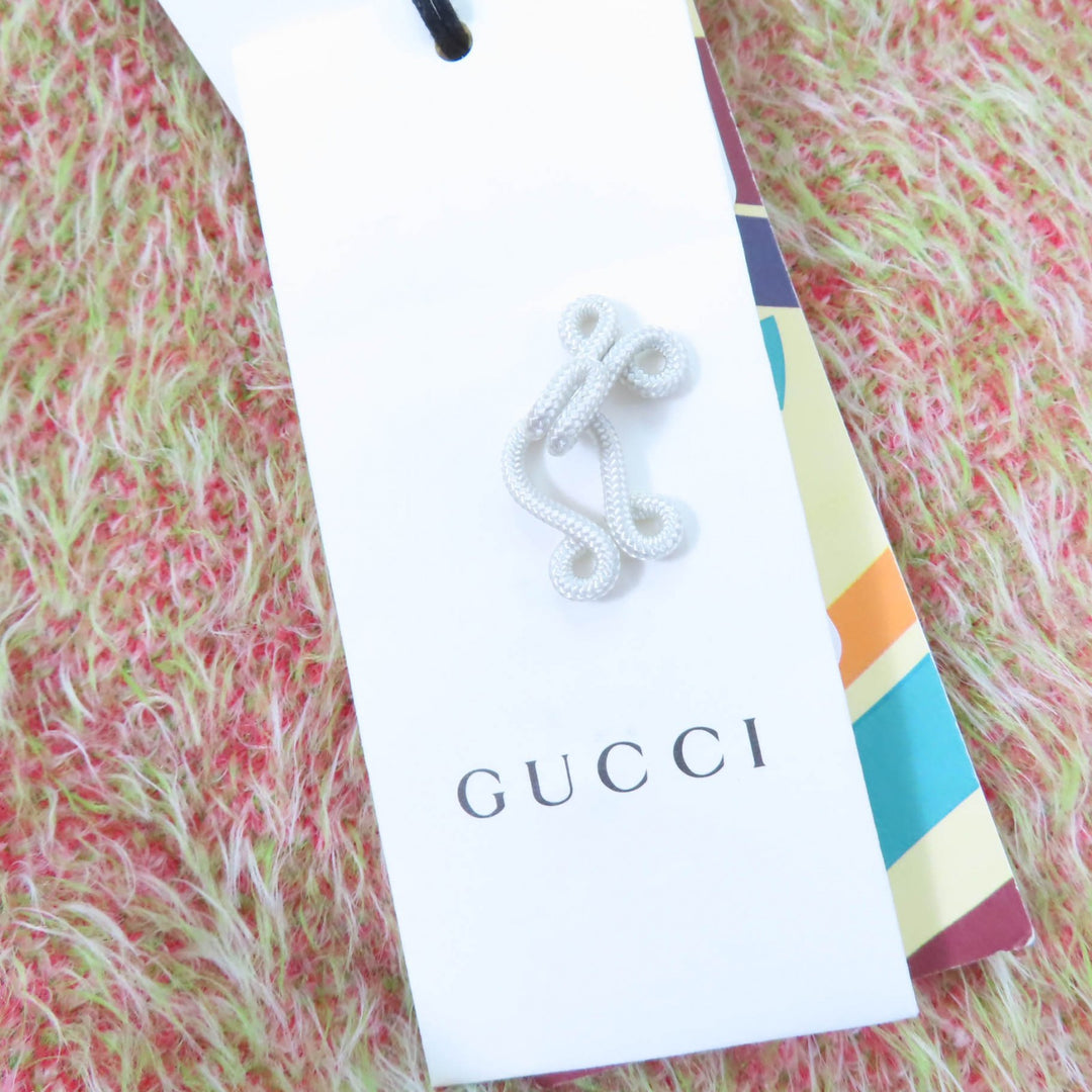 未使用品☆GUCCI×adidas グッチ×アディダス 717694 トレフォイル ベルト付 コート カーディガン グリーン系 S 伊製 正規品 レディース
