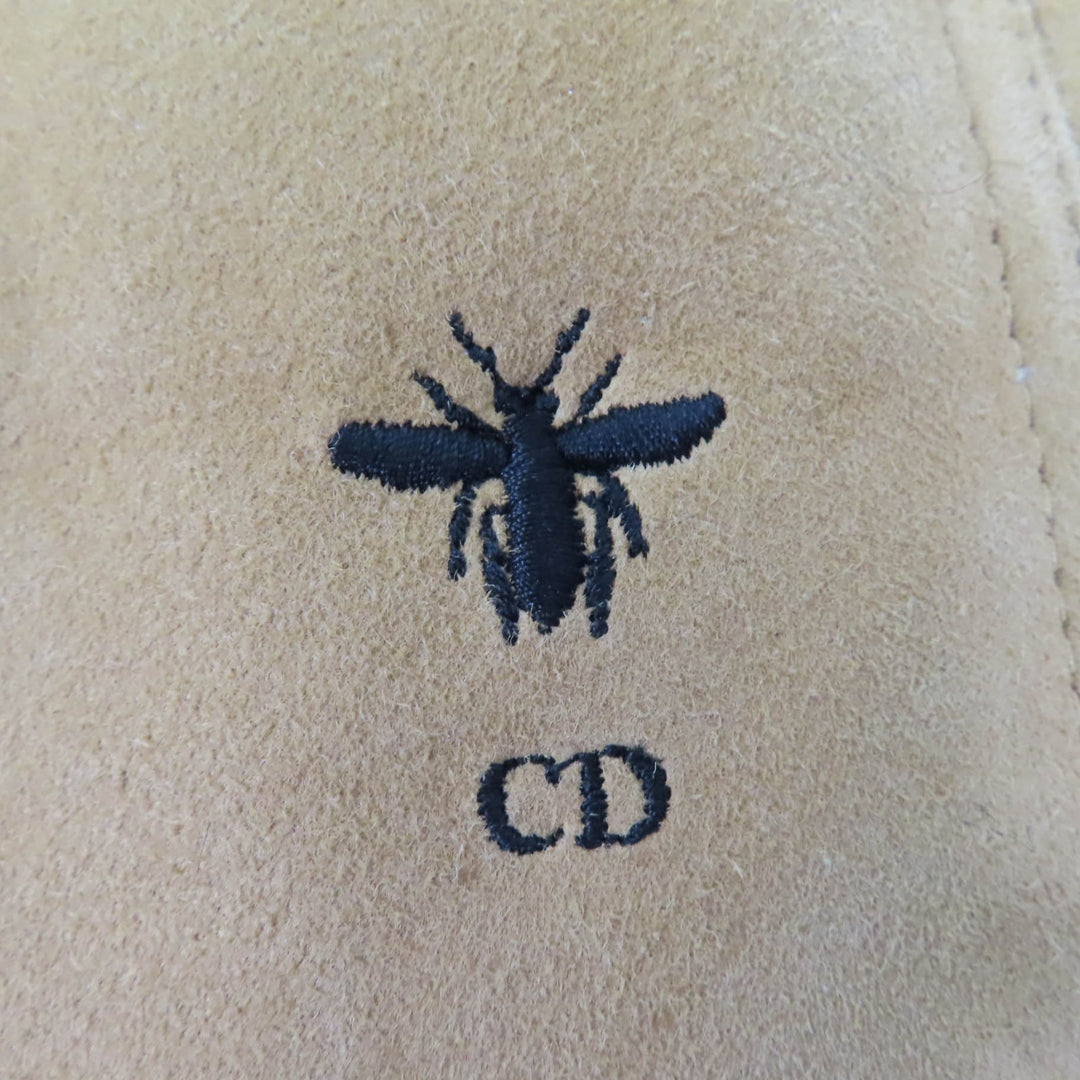極美品☆クリスチャンディオール 248C87AL815 ラム100％ BEE刺繍 リバーシブル シアリングコート ムートンジャケット ベージュ 40 正規品
