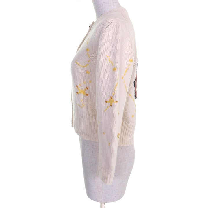 極美品△Christian Dior クリスチャンディオール 22AW 244G52LN320 ウール カシミヤ Pixel Zodiac 獅子座 カーディガン 38 正規品 伊製
