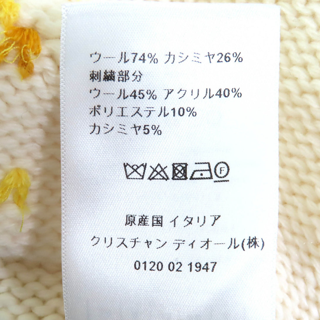 極美品△Christian Dior クリスチャンディオール 22AW 244G52LN320 ウール カシミヤ Pixel Zodiac 獅子座 カーディガン 38 正規品 伊製