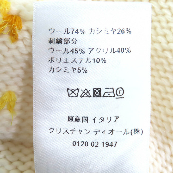 極美品△Christian Dior クリスチャンディオール 22AW 244G52LN320 ウール カシミヤ Pixel Zodiac 獅子座 カーディガン 38 正規品 伊製