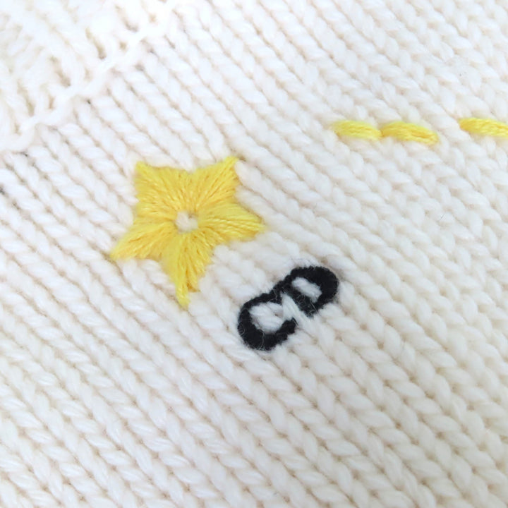 極美品△Christian Dior クリスチャンディオール 22AW 244G52LN320 ウール カシミヤ Pixel Zodiac 獅子座 カーディガン 38 正規品 伊製