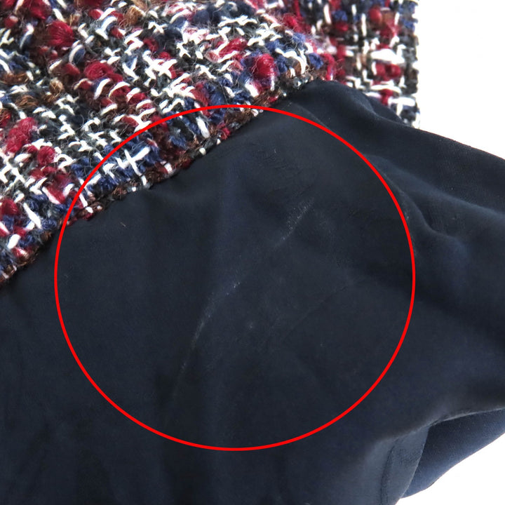 美品△CHANEL シャネル P49469 モヘア・アルパカ混 ダラスココマークボタン ミックスツイード ジャケット 赤 紺 黒 白 34 レディース