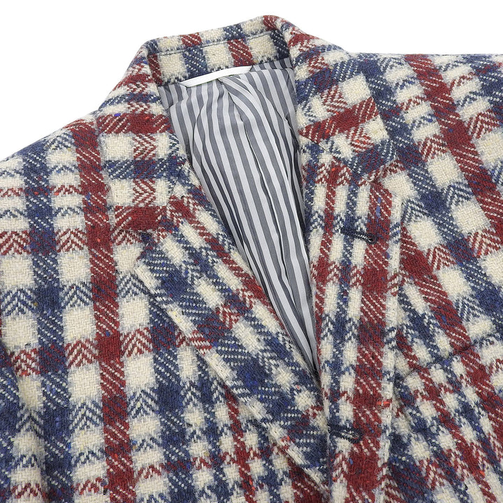 極美品▲THOM BROWNE トムブラウン MJU060AW7397 ウール100% チェックツイード トリコロール テーラードジャケット 1　日本製 正規品