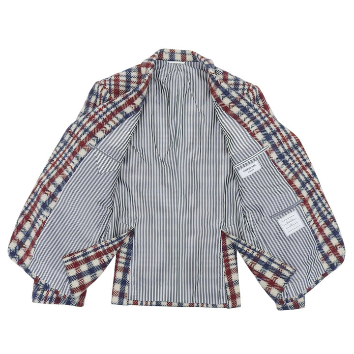 極美品▲THOM BROWNE トムブラウン MJU060AW7397 ウール100% チェックツイード トリコロール テーラードジャケット 1　日本製 正規品