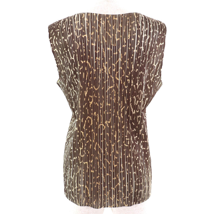 極美品△PLEATS PLEASE プリーツプリーズ イッセイミヤケ PP62-JK500 総柄 ノースリーブ カットソー トップス 約L～LLサイズ 正規品