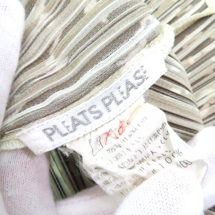 極美品△PLEATS PLEASE プリーツプリーズ イッセイミヤケ PP62-JK500 総柄 ノースリーブ カットソー トップス 約L～LLサイズ 正規品