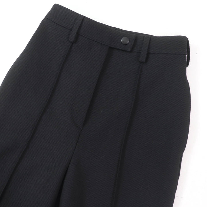極美品☆PRADA プラダ 2023年製 P235H バージンウール ボトムス パンツ ブラック 36 イタリア製 正規品 レディース