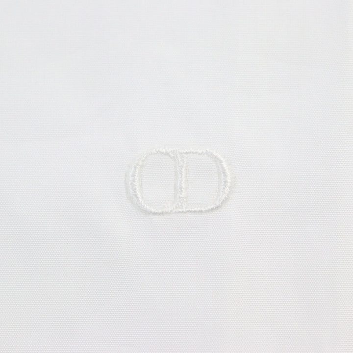 極美品▲DIOR ディオール オム ユニフォーム 923U501W1581 コットン100％ CD刺繍 長袖シャツ カッターシャツ ホワイト 37 正規品 メンズ