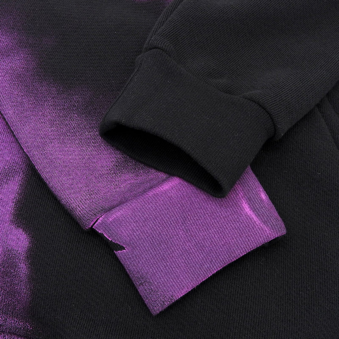 極美品▲Maison Margiela 1 メゾンマルジェラ1 S51GU0029 スプレーデザイン パーカー ブラック パープル M 165 伊製 正規品 レディース